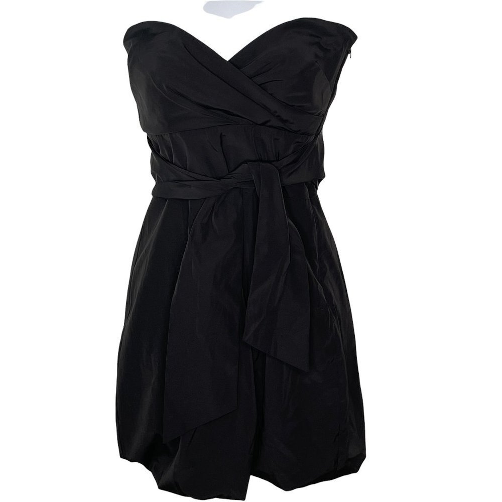 United Colors of Benetton Black Strapless Bubble Hem Mini Dress XS